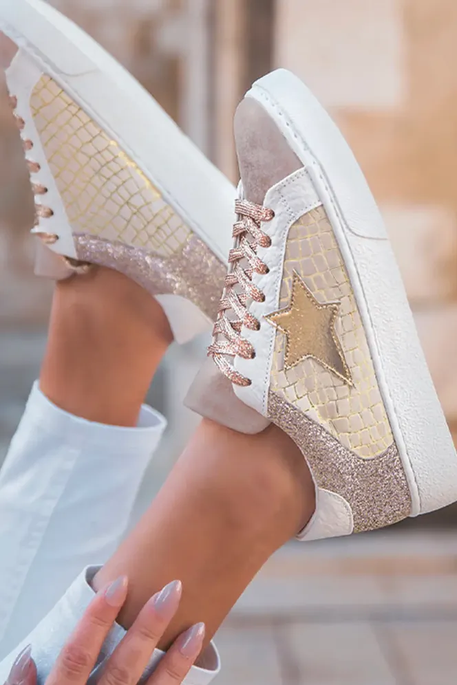 Glitter Star Patchwork Sneakers