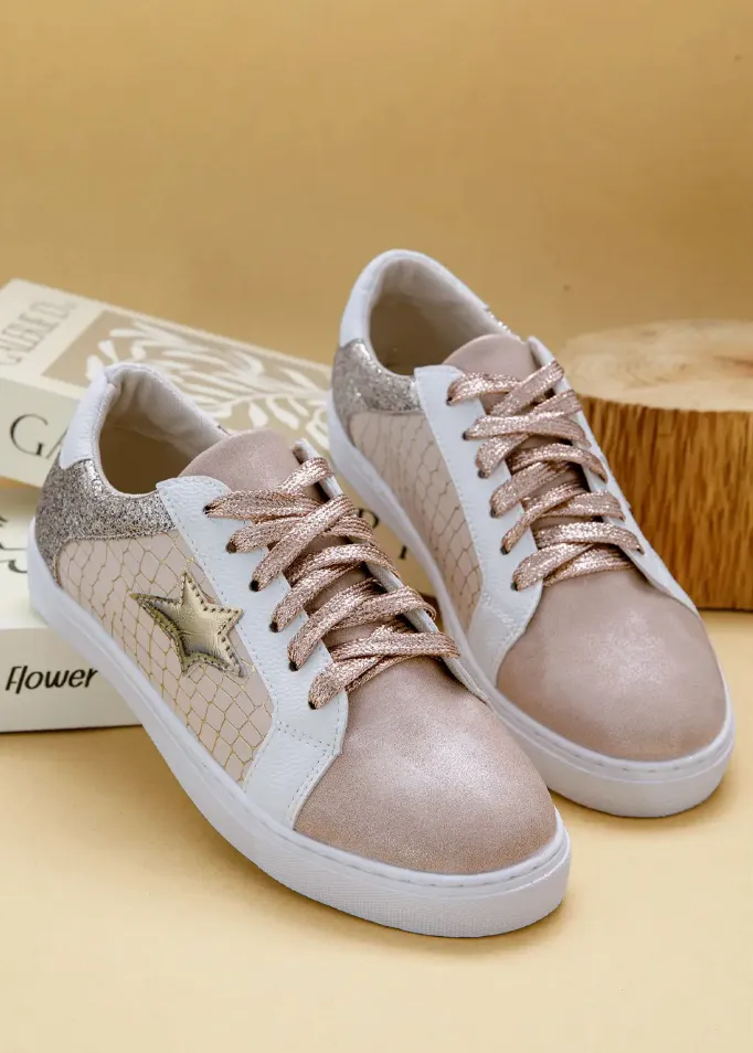 Glitter Star Patchwork Sneakers