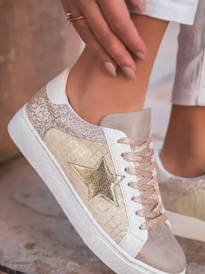 Glitter Star Patchwork Sneakers