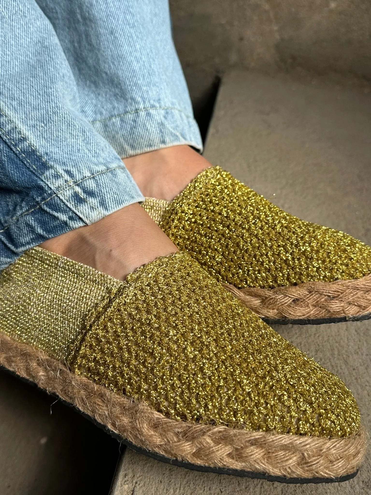 Gold Sparkle Espadrille