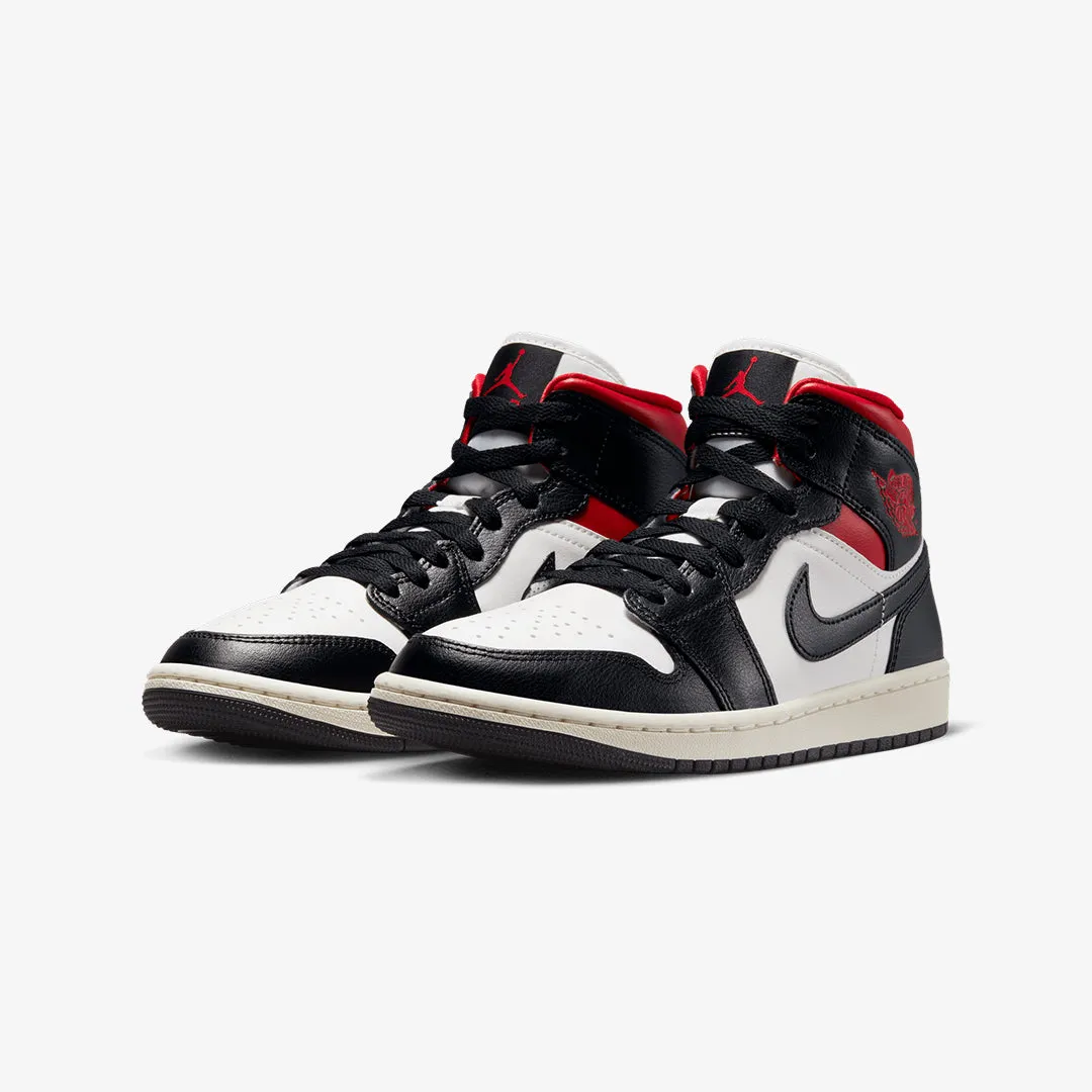 Jordan | WMN'S AIR JORDAN 1 MID 'BLACK/GYM RED-SAIL'