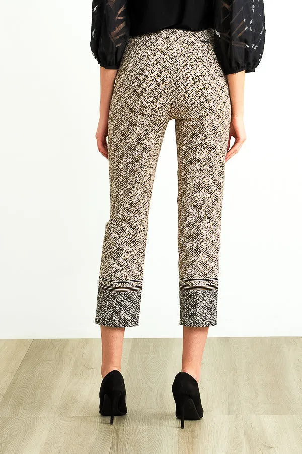 Joseph Ribkoff 212167 Black/Taupe Geometric Print Pull On Pants