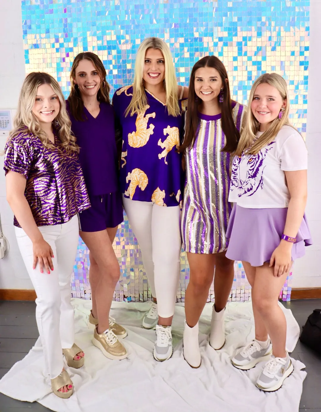 Julia Sequin Dress in Purple and Gold (S-XXL)