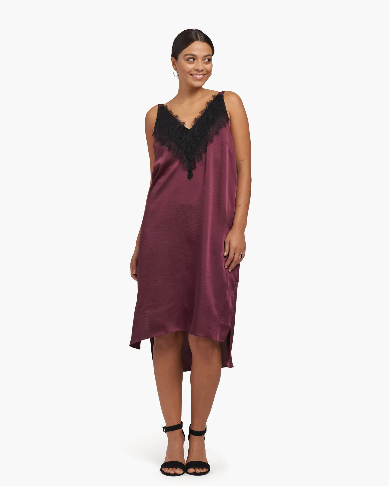 Lace Satin Slip Dress | Fig