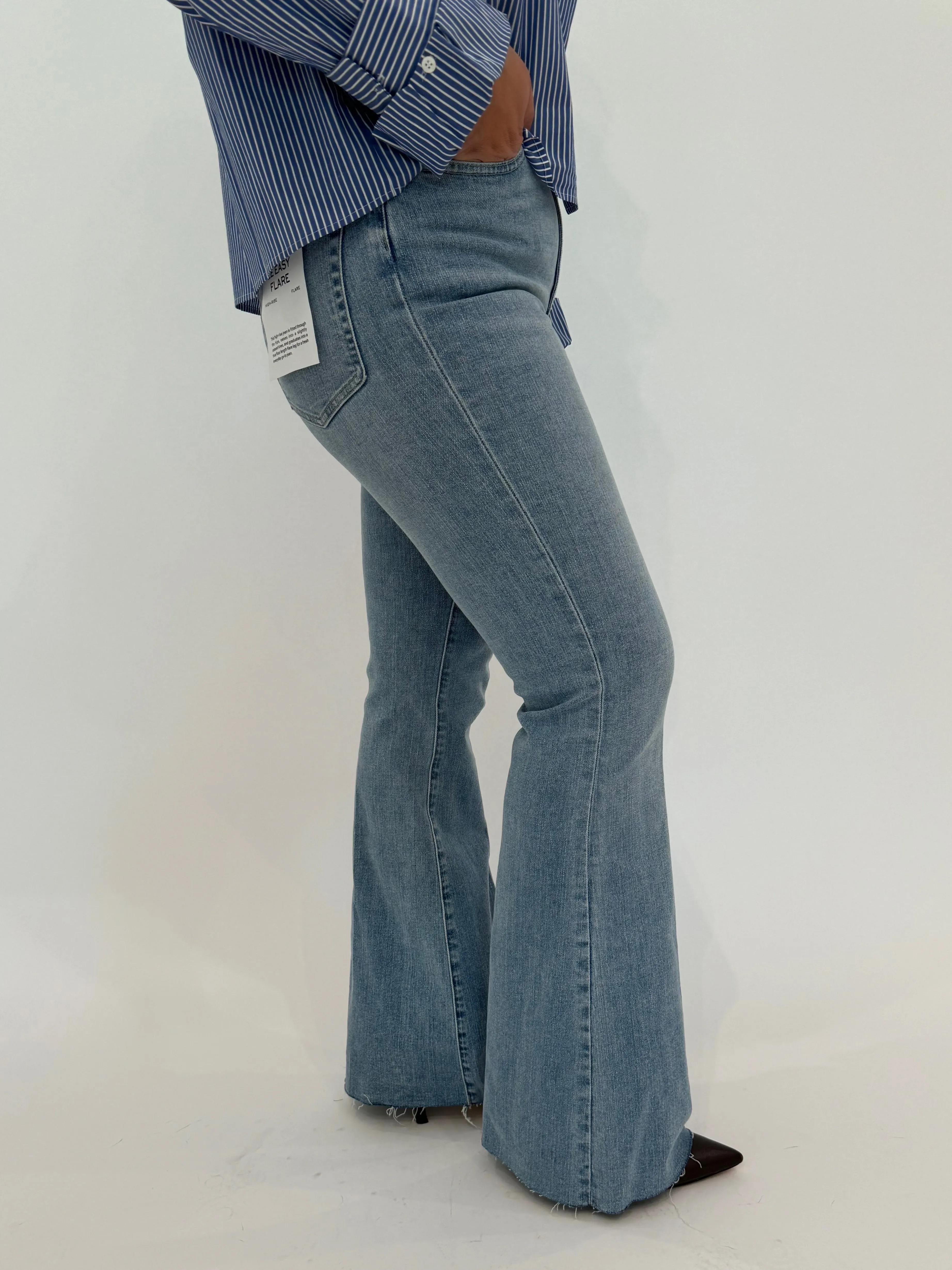 Le Easy Flare Raw Fray Jeans