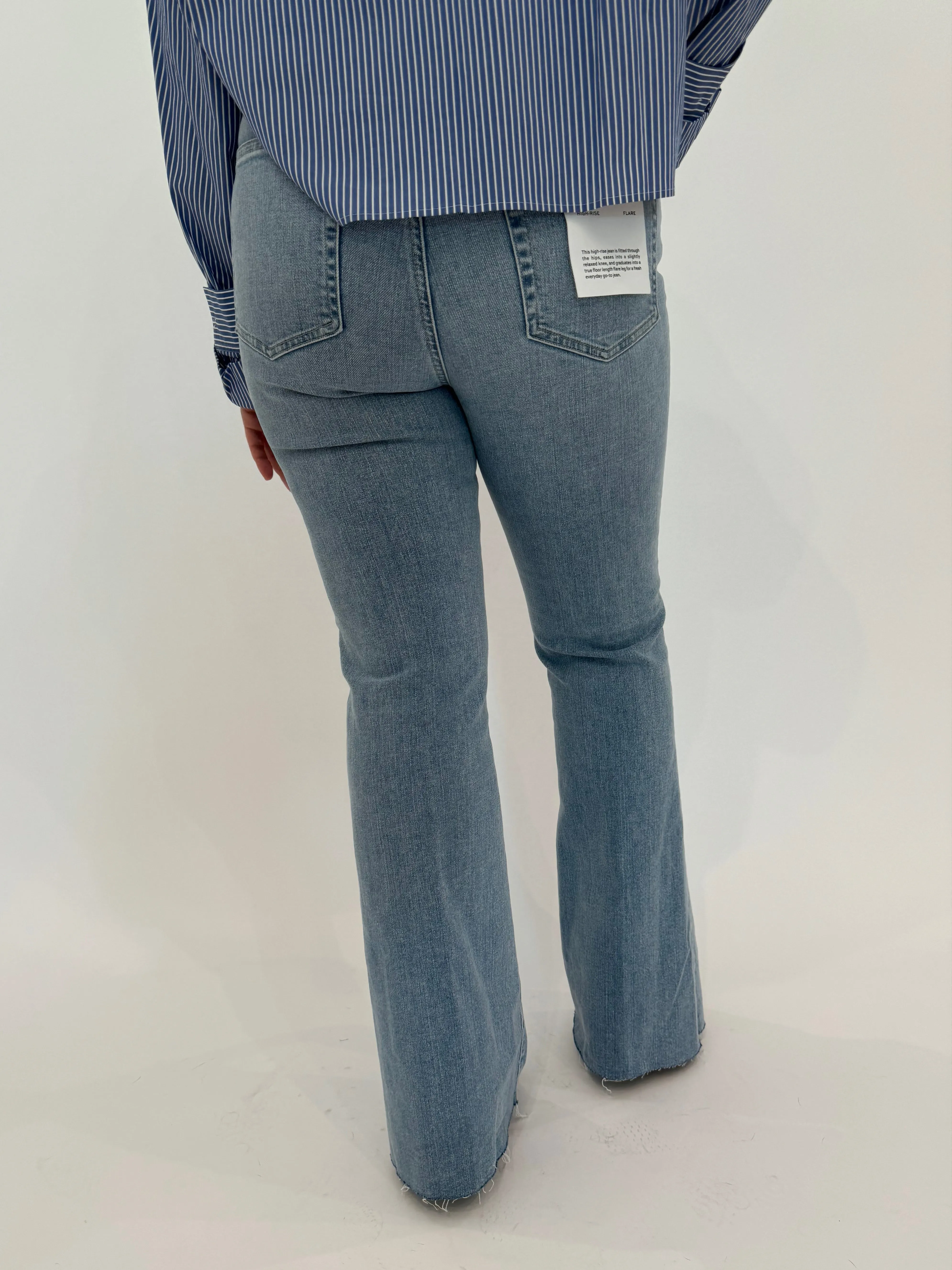 Le Easy Flare Raw Fray Jeans