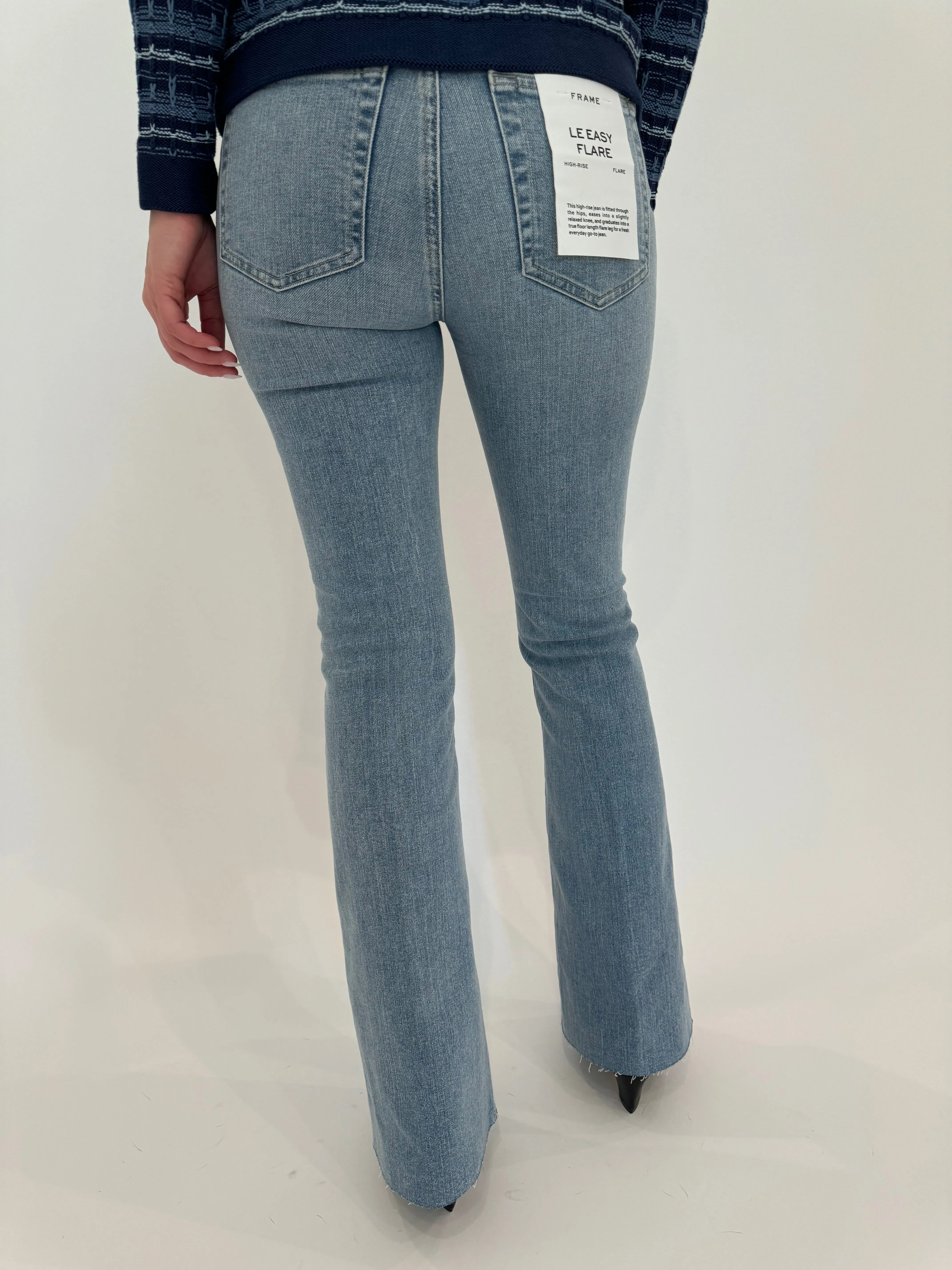 Le Easy Flare Raw Fray Jeans