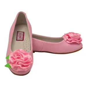Little Girls Pink Special Occasion Rosette Flats 7 Toddler-4 Kids