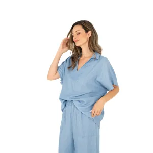 M Made in Italy  Women's Woven Tunic  Coastal