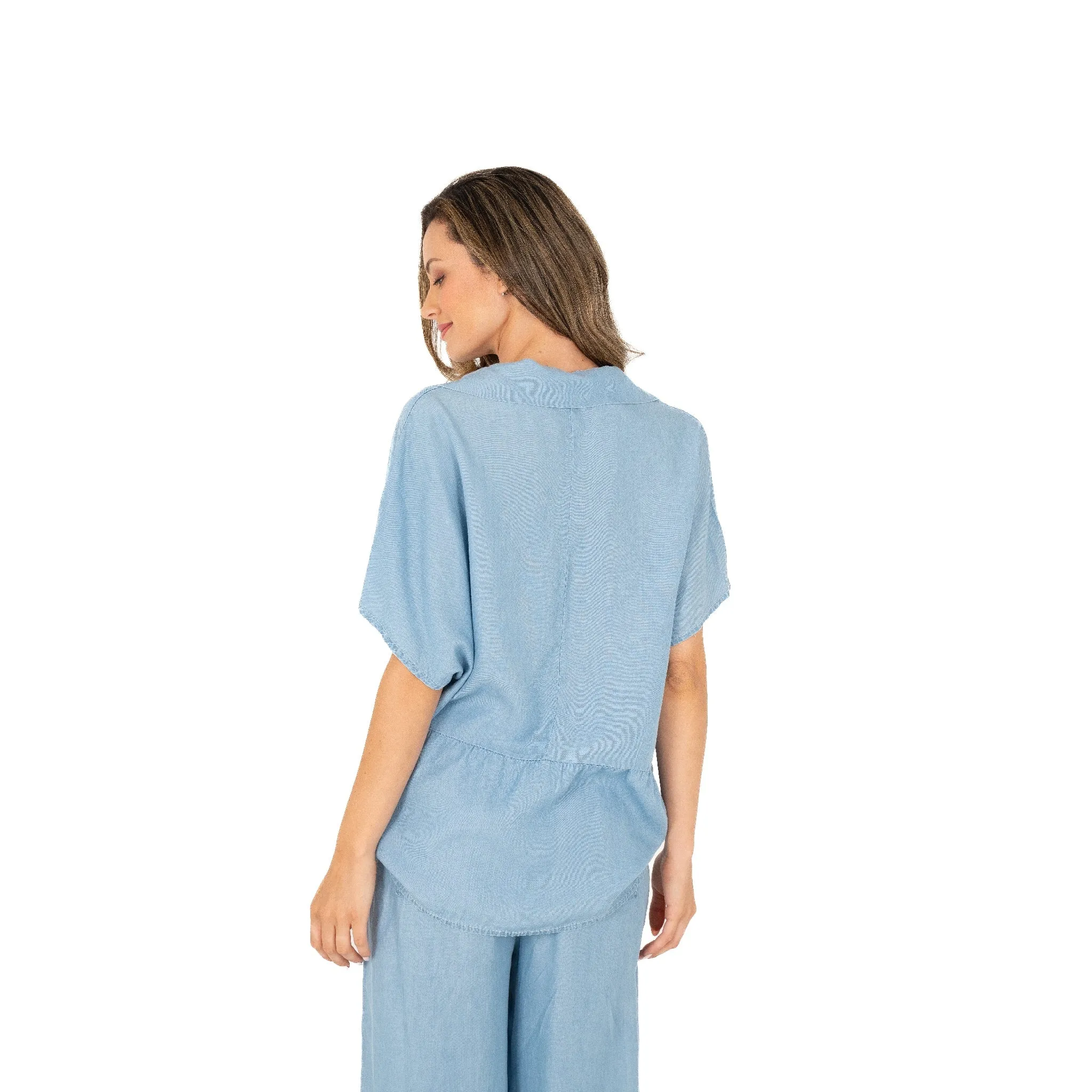 M Made in Italy  Women's Woven Tunic  Coastal