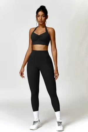 Mahina – Ruched detail – Sports bra & leggings set