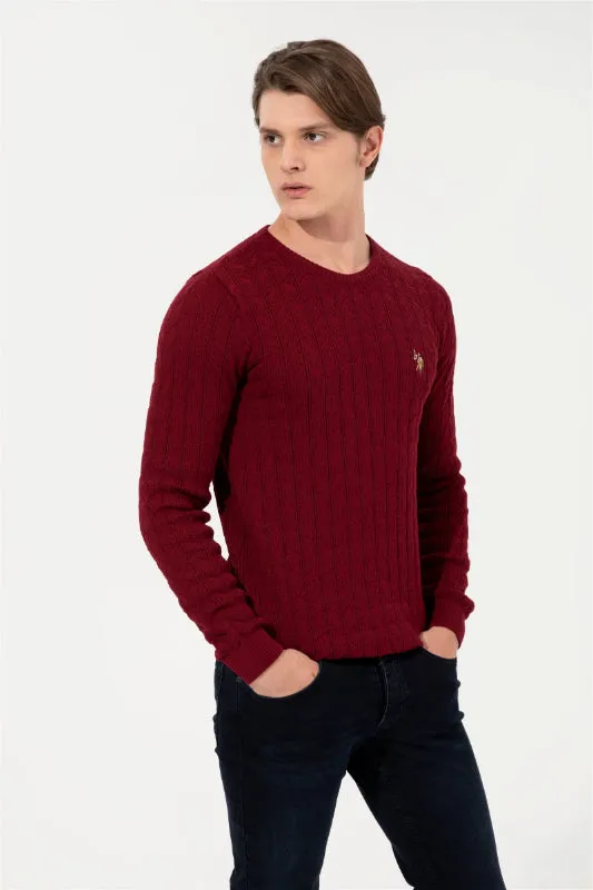 Mens Basic Knitwear Bordeaux