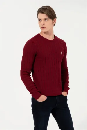 Mens Basic Knitwear Bordeaux