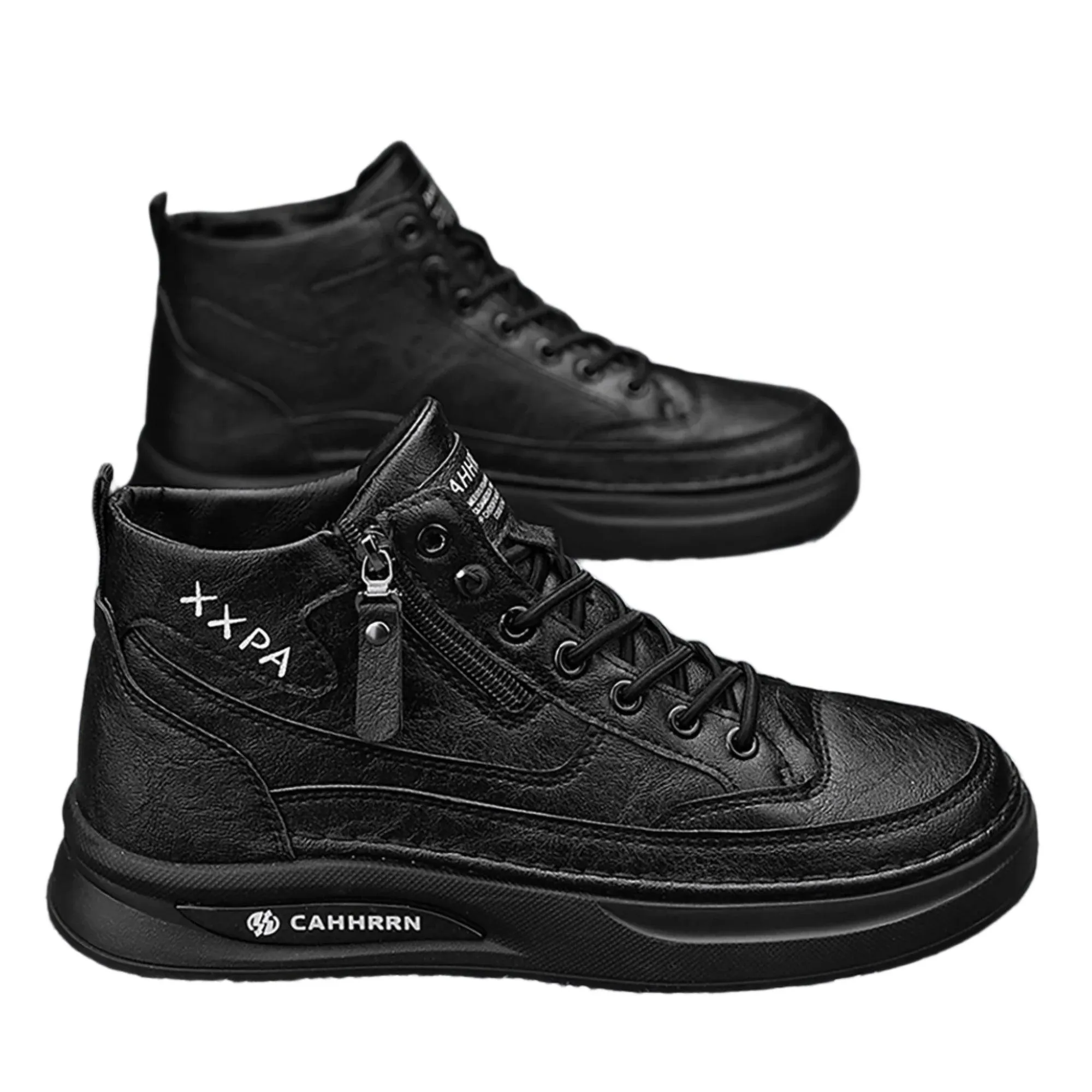 Men’s Leather Skateboard Sneakers – Luxury Platform Casual Walking & Work Shoes