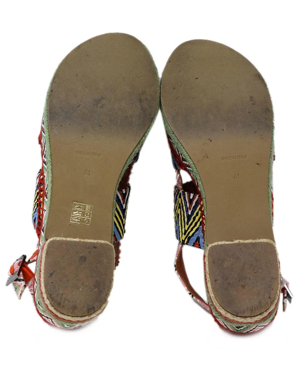 Missoni Multicolor Woven Platform Sandals sz 11