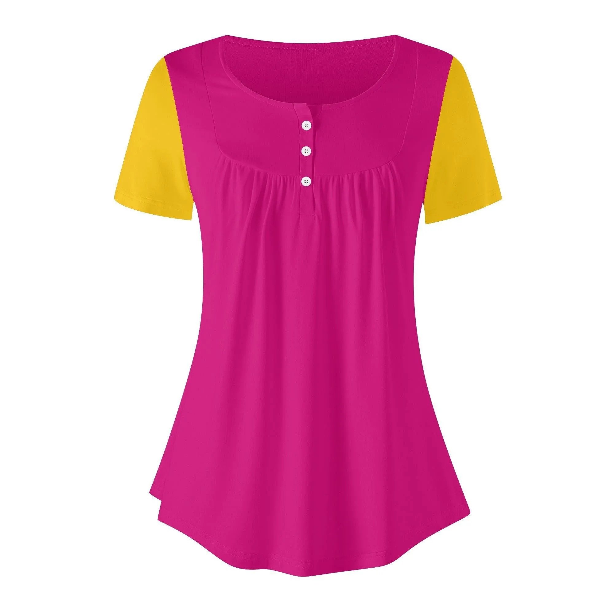 Munich Color Block Scoop Neck Relaxed Top - Airline Series