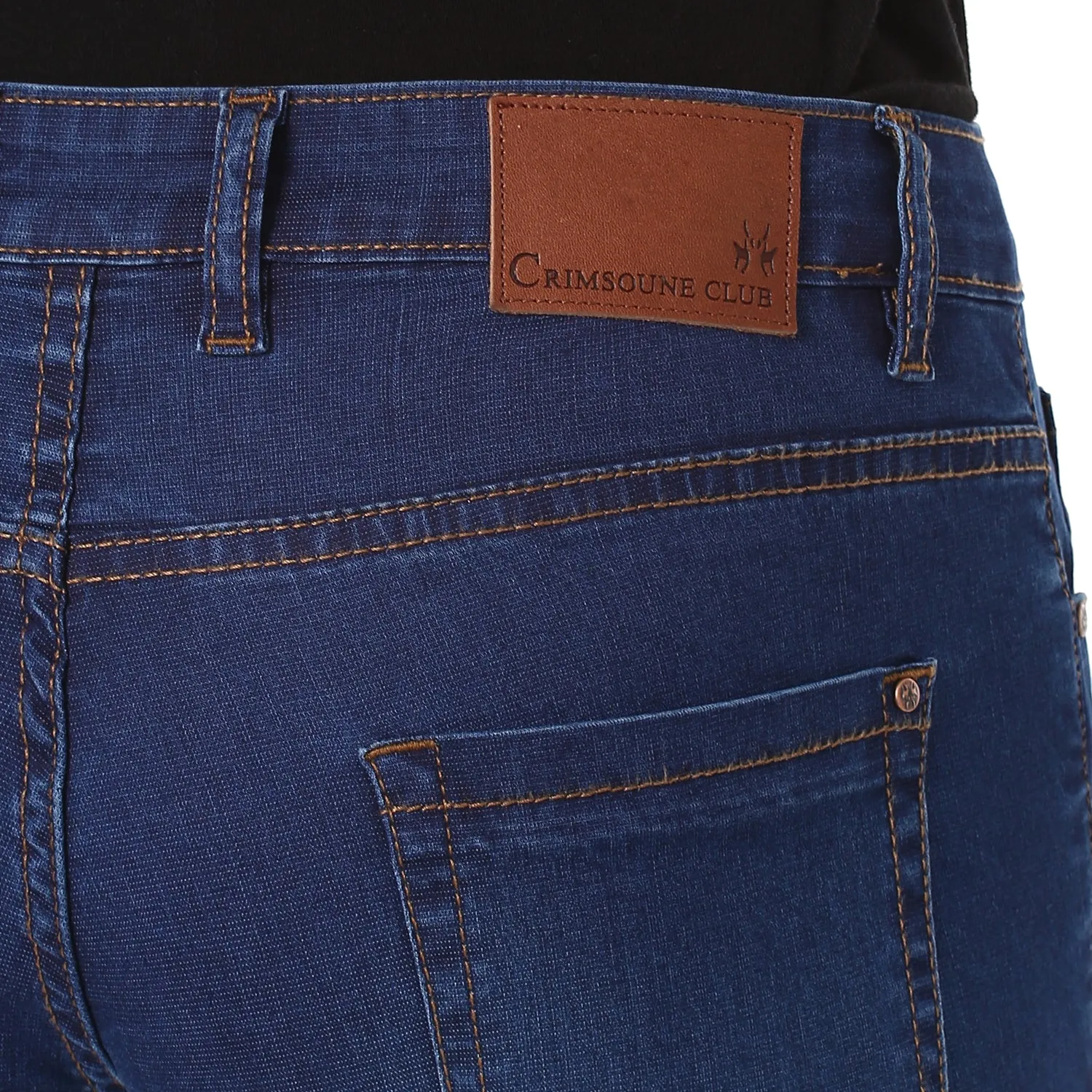 Navy Blue Solid Mildy Fade Jeans