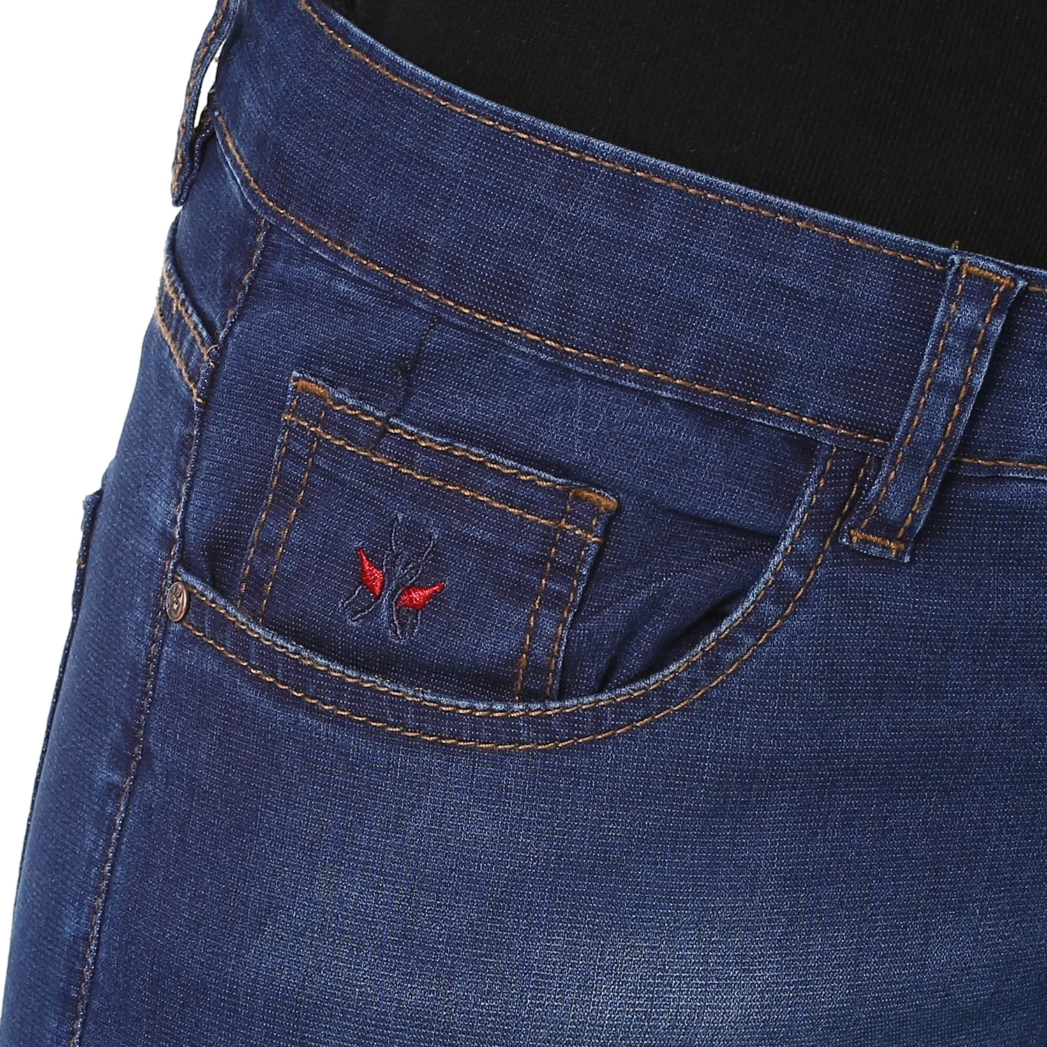Navy Blue Solid Mildy Fade Jeans