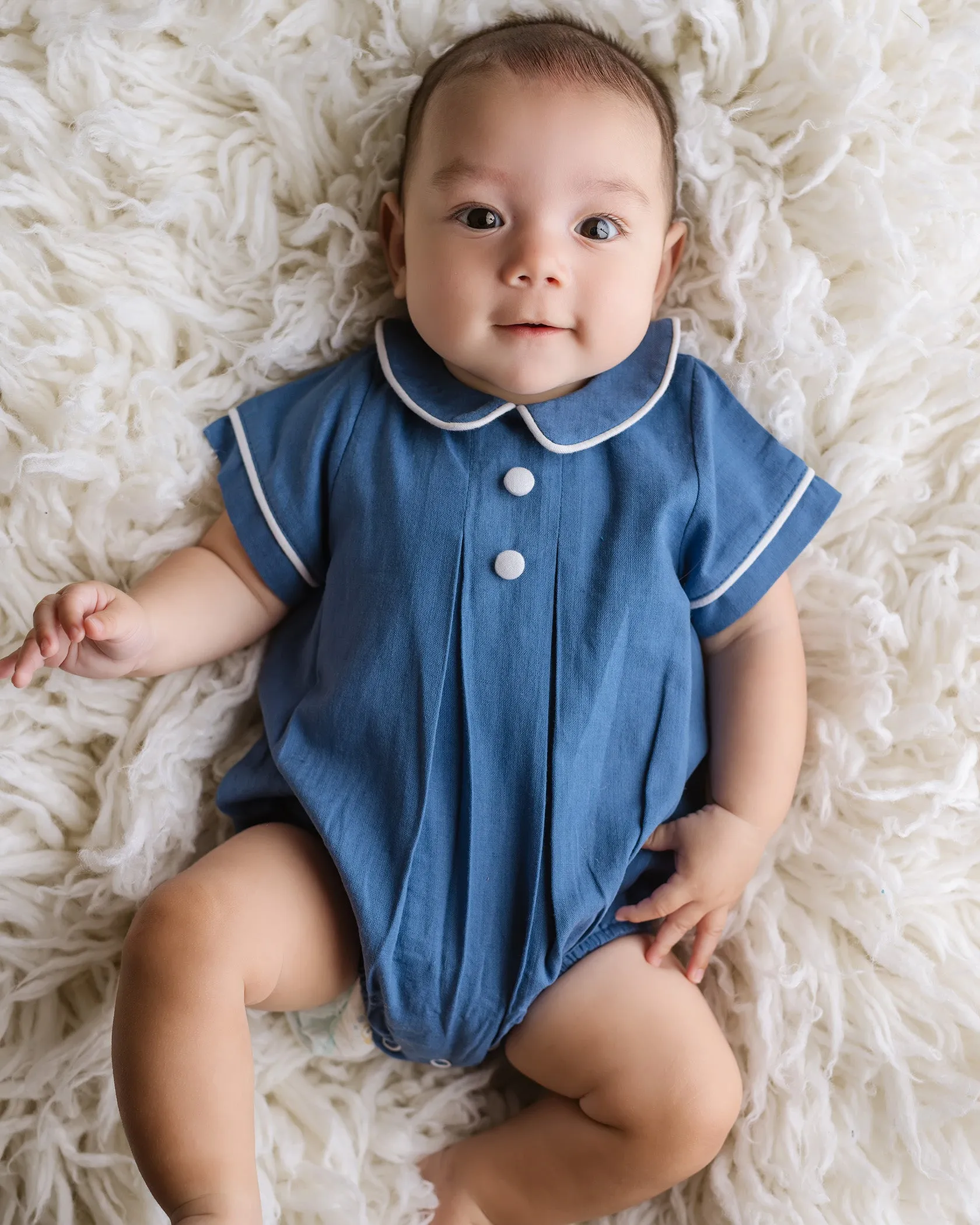 Oliver Linen Bubble Romper