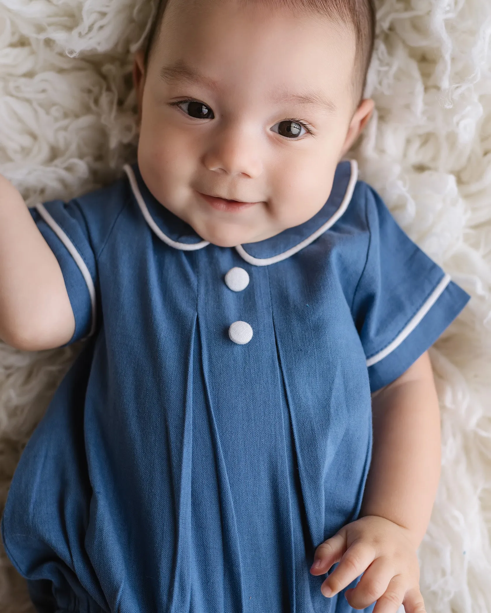Oliver Linen Bubble Romper