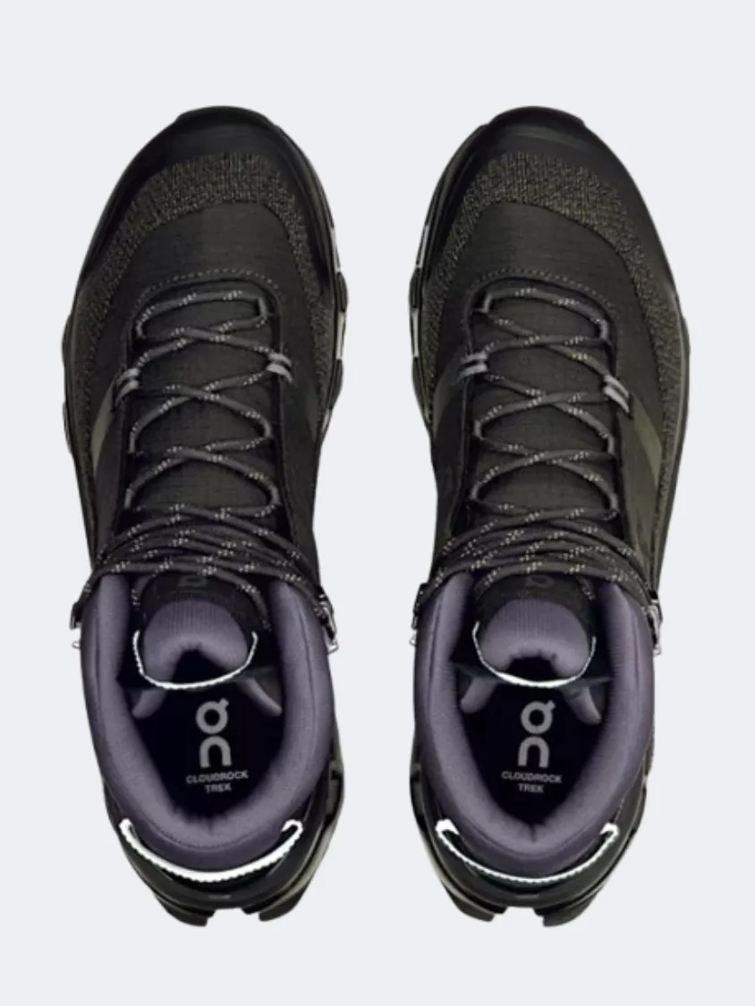 On Cloudrock Trek Waterproof Men Hiking Sneakers Black