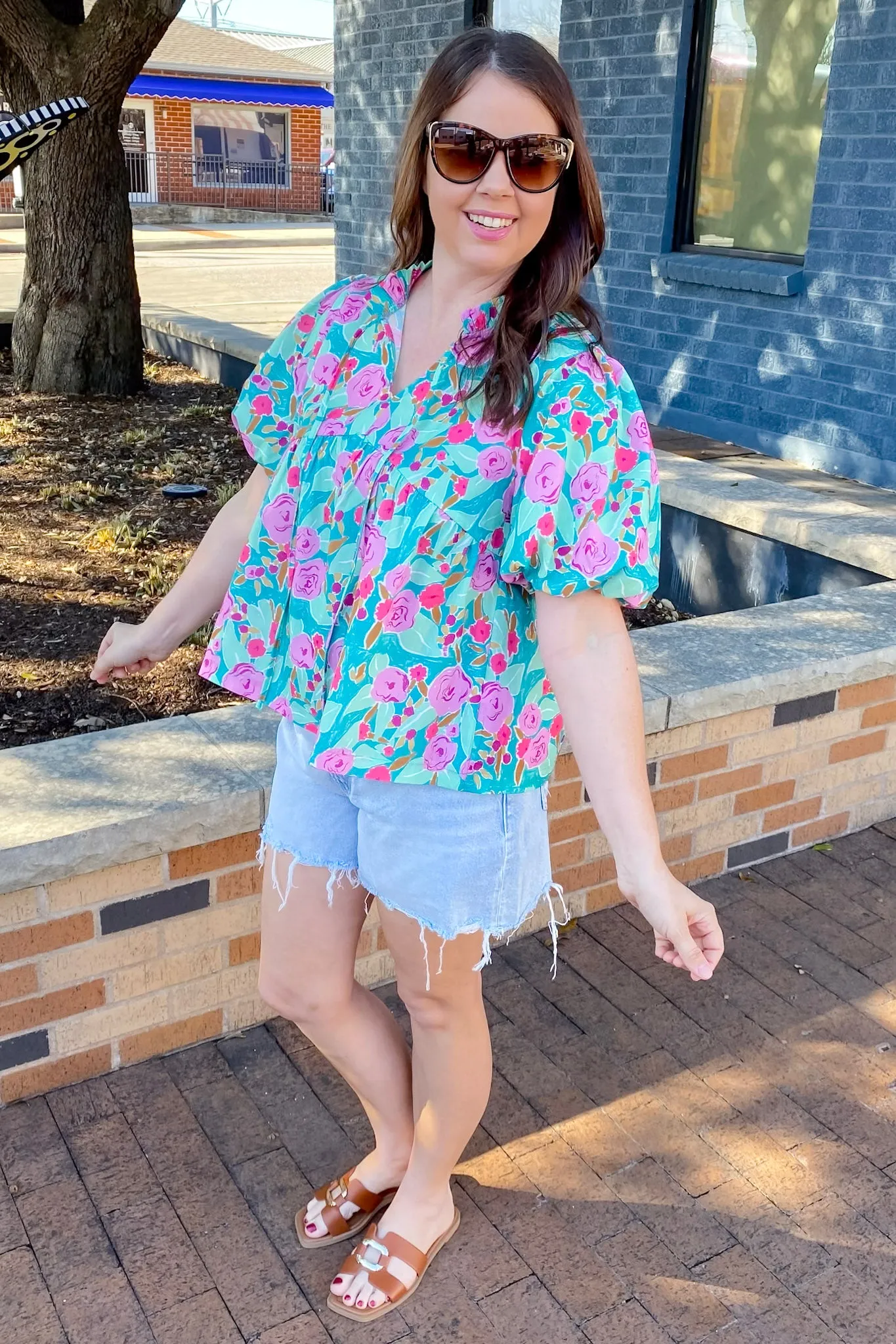 Pass It To Me Floral Print Top