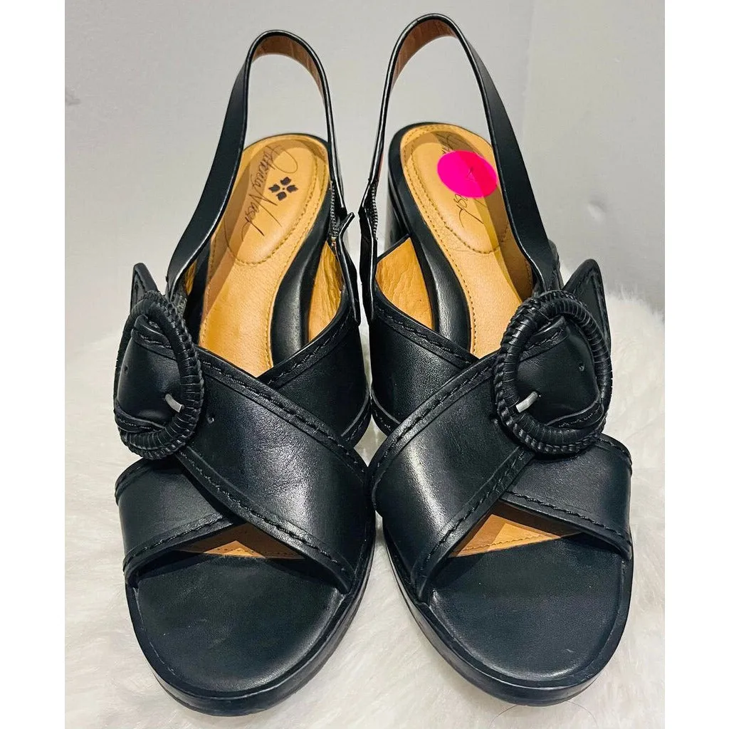 Patricia Nash Leather Heeled Sandals - Size 7