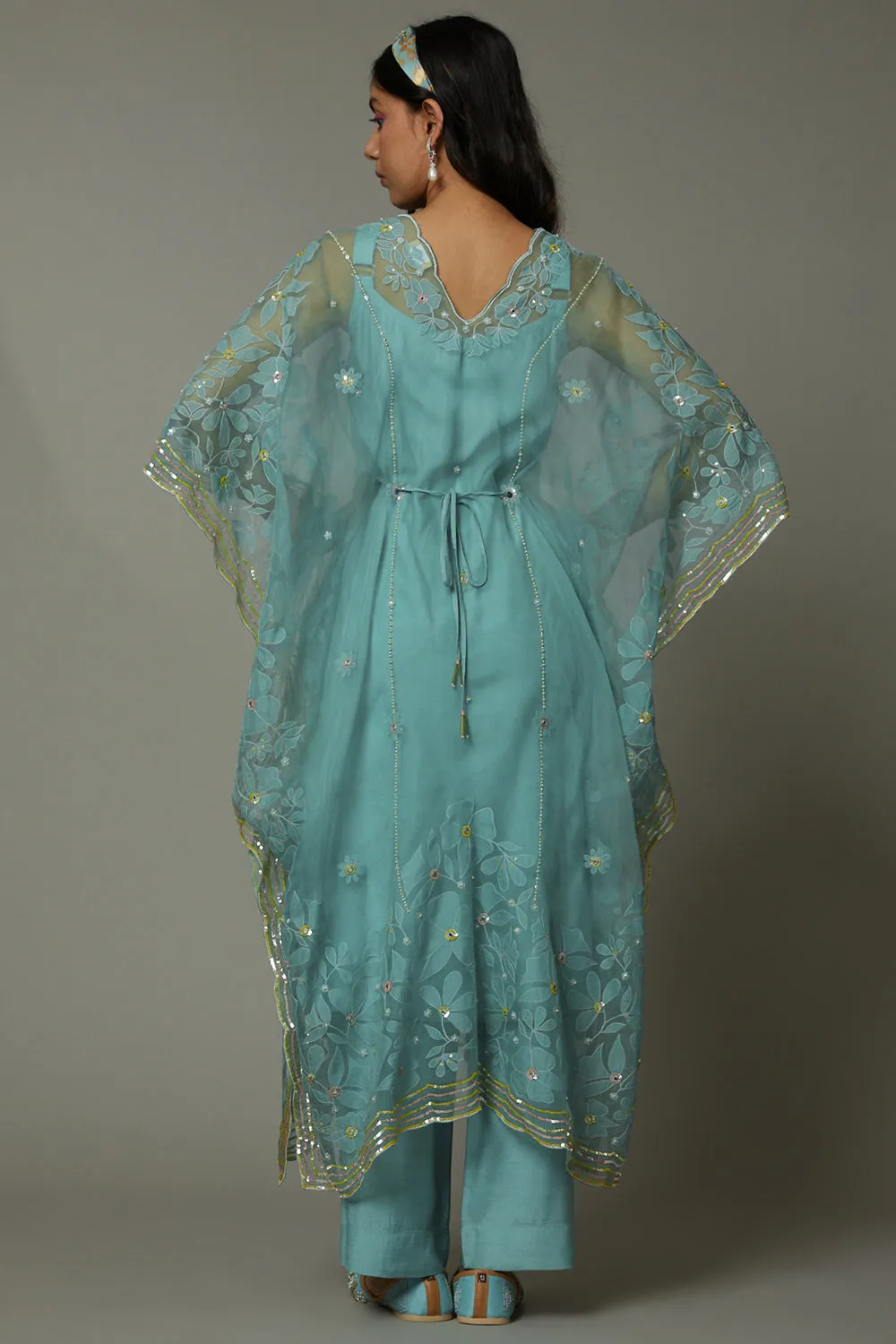 Peppermint Candy Applique And Hand Ebroidered Kaftaan Set