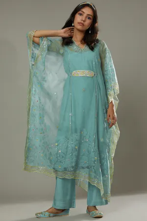 Peppermint Candy Applique And Hand Ebroidered Kaftaan Set