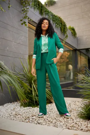 PIETRO - Pantalon de costume large jungle green recyclé