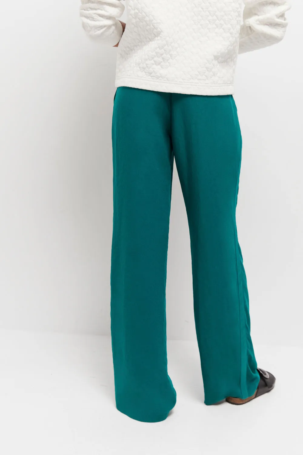 PIETRO - Pantalon de costume large jungle green recyclé
