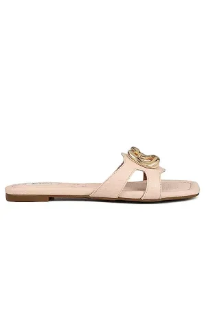 Pink Leather Flats With Buckle
