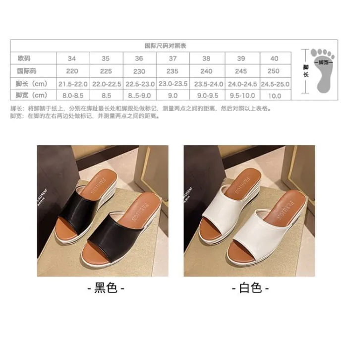 Platform Wedge Slide Sandals