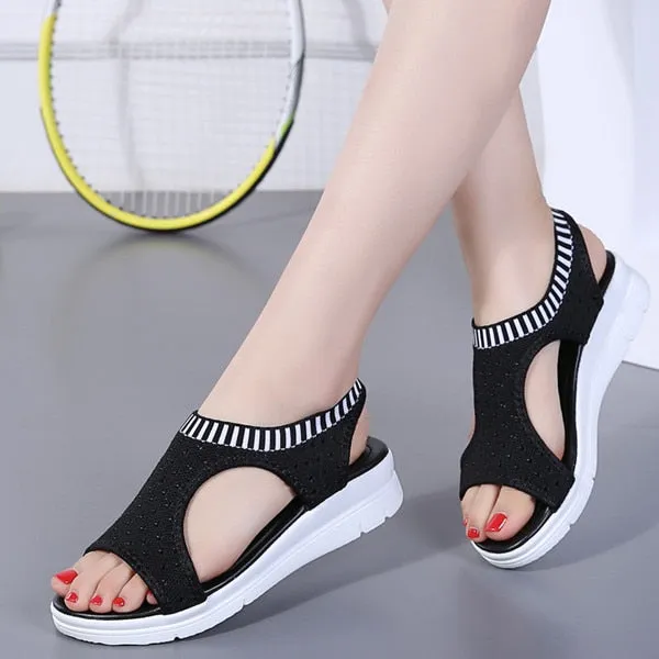 Plus size 35-44 Women Sandals Female Shoes Woman Summer Wedge Comfortable Sandals Ladies Slip-on Flat Sandals Women Sandalias