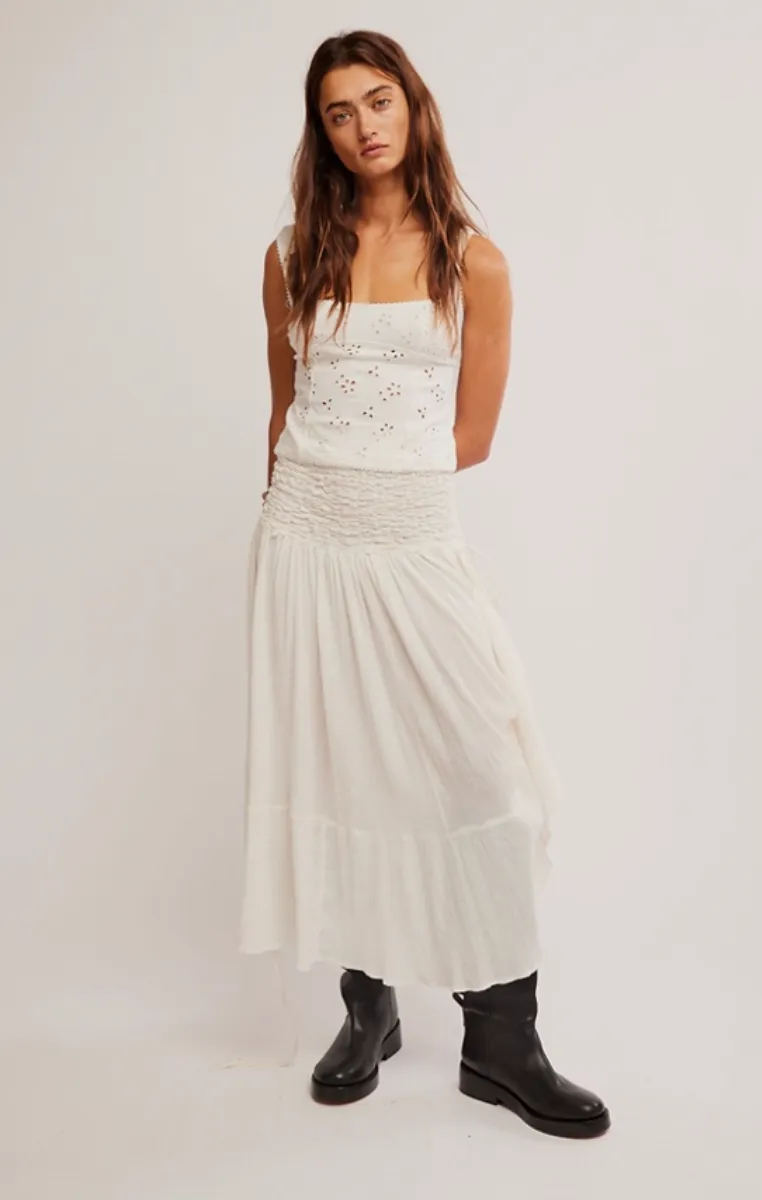 Prairie Convertible Skirt Dress - Whisper White