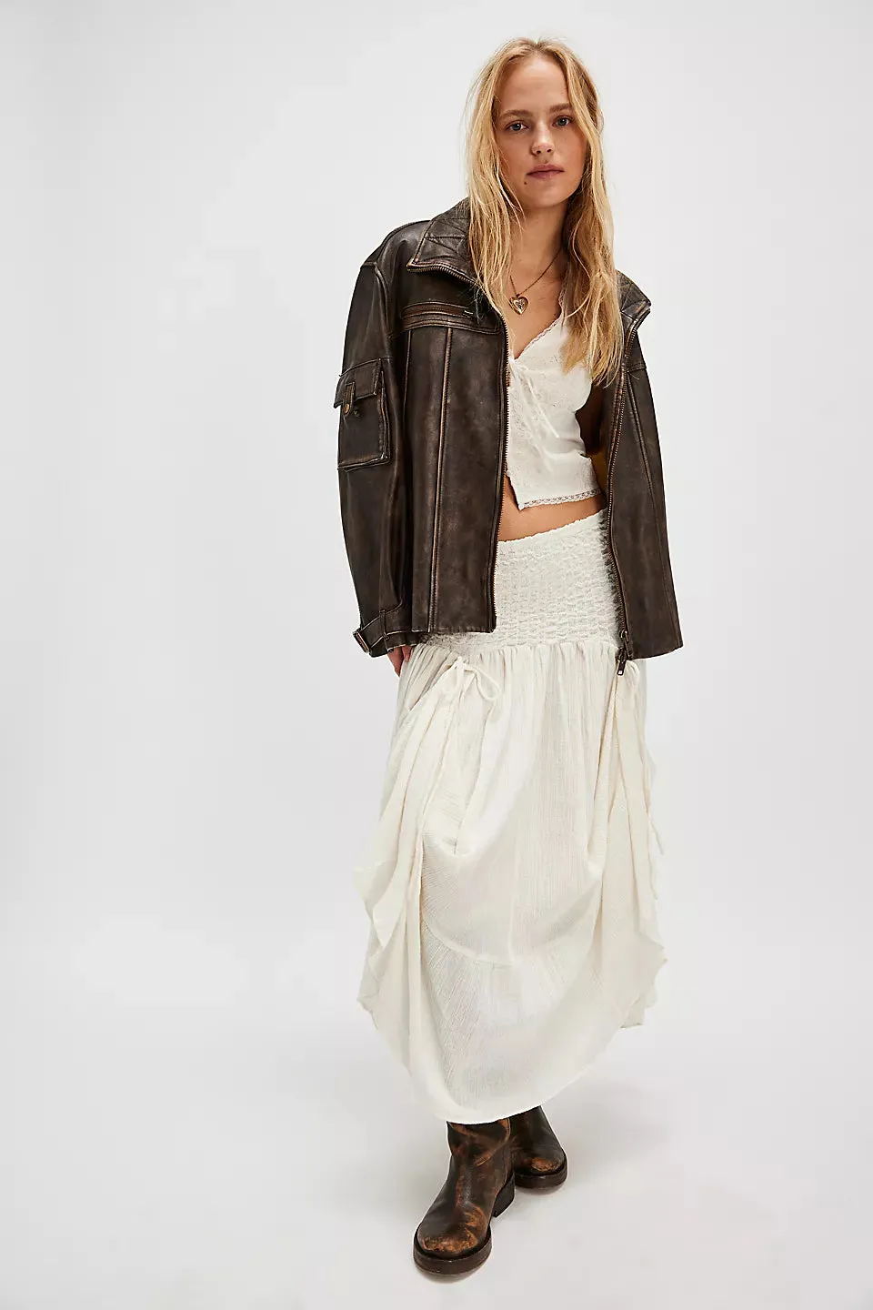 Prairie Convertible Skirt Dress - Whisper White