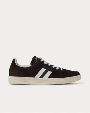 Radcliffe Leather-Trimmed Suede  Black low top sneakers