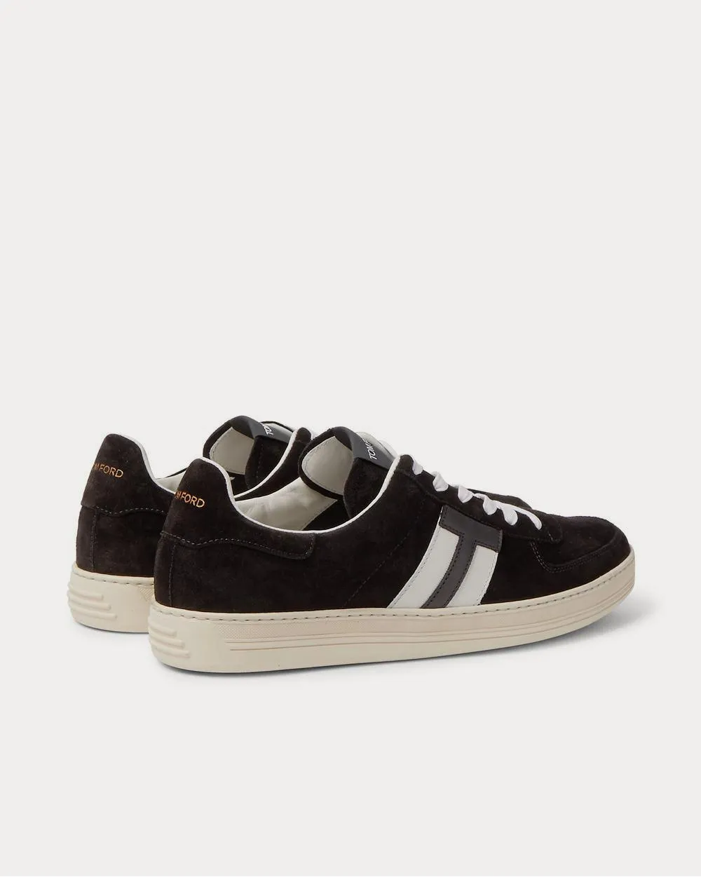 Radcliffe Leather-Trimmed Suede  Black low top sneakers