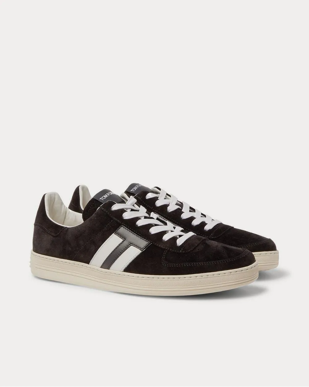 Radcliffe Leather-Trimmed Suede  Black low top sneakers