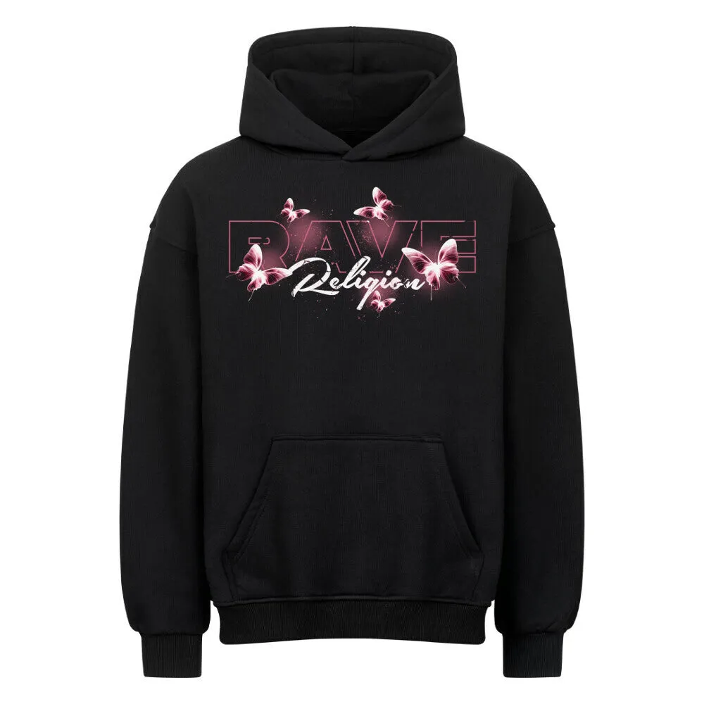 rave religion pink oversized hoodie - spring collection