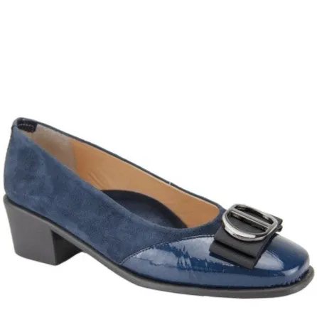Relax E-5679-32 Bordo Suede & Leather Block Heel Shoe