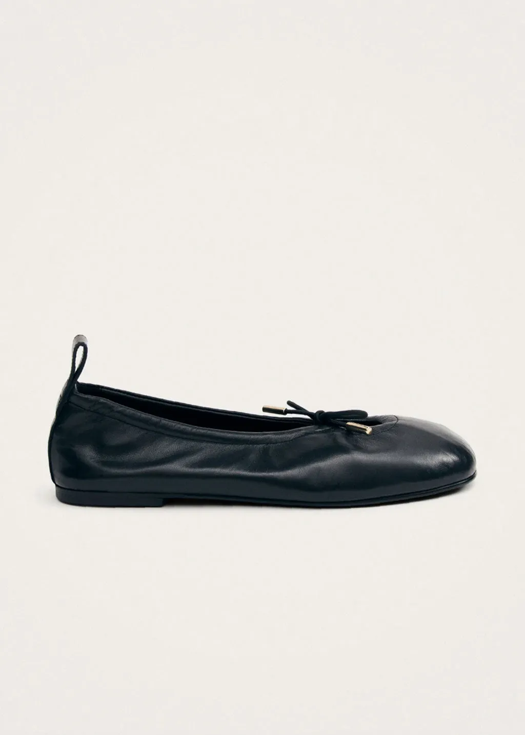 Rosalind Black Leather Ballet Flats