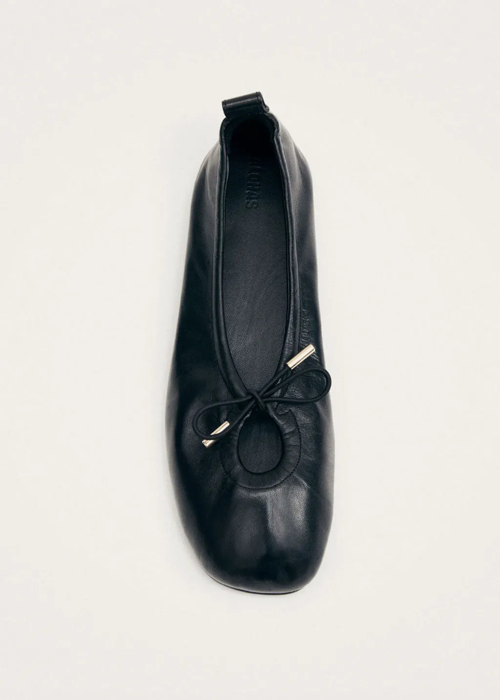 Rosalind Black Leather Ballet Flats
