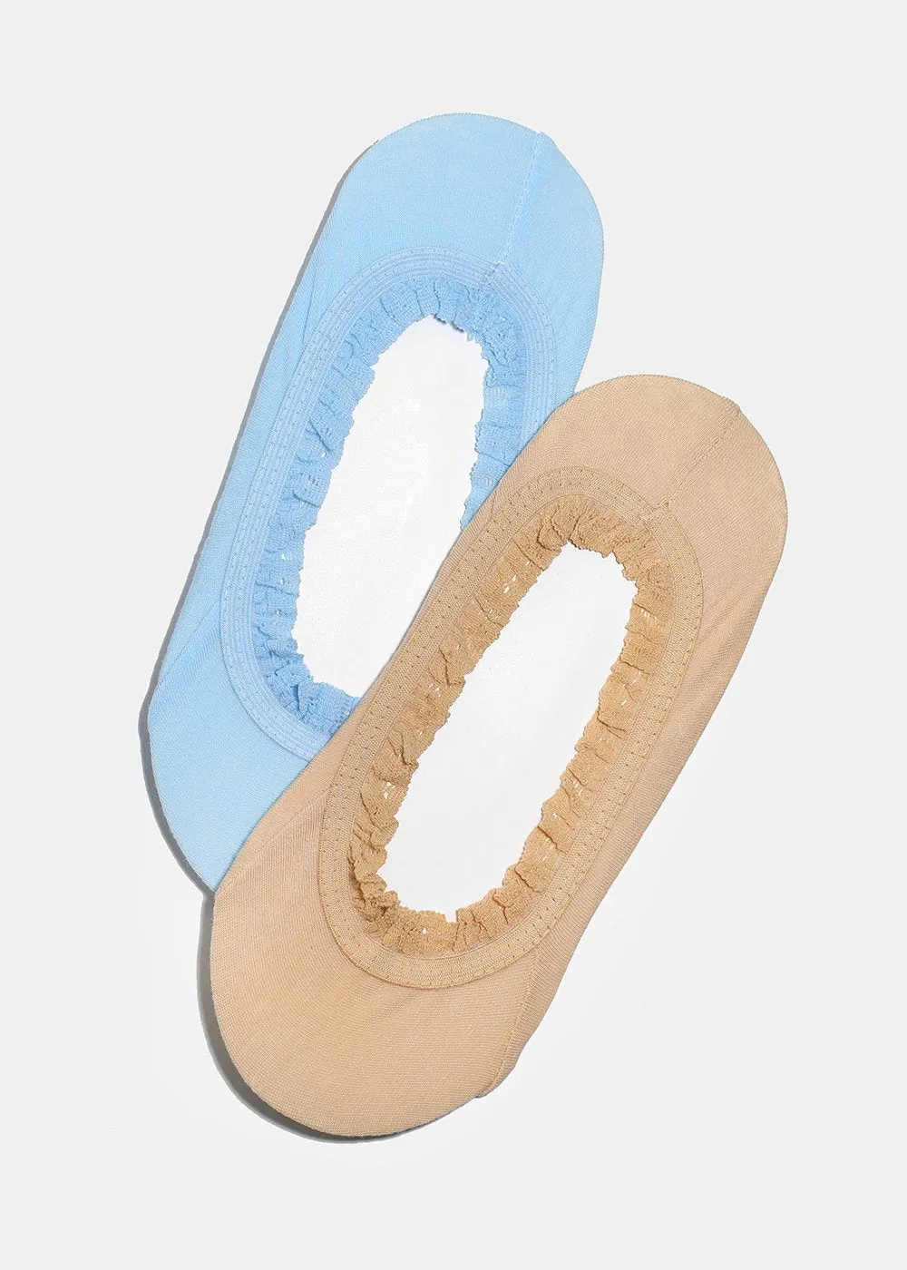 Ruffle Trim No-Show Socks
