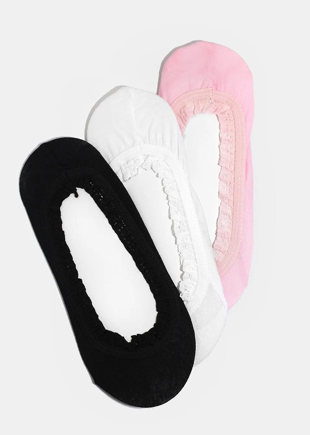 Ruffle Trim No-Show Socks
