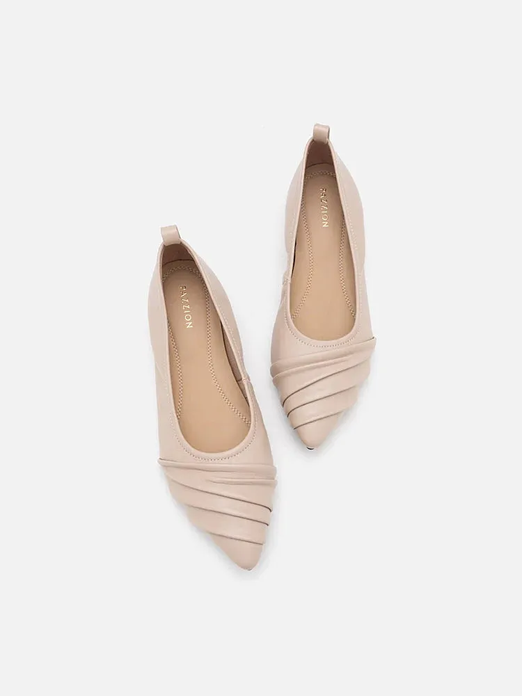Rylee Ruched Detail Covered Flats
