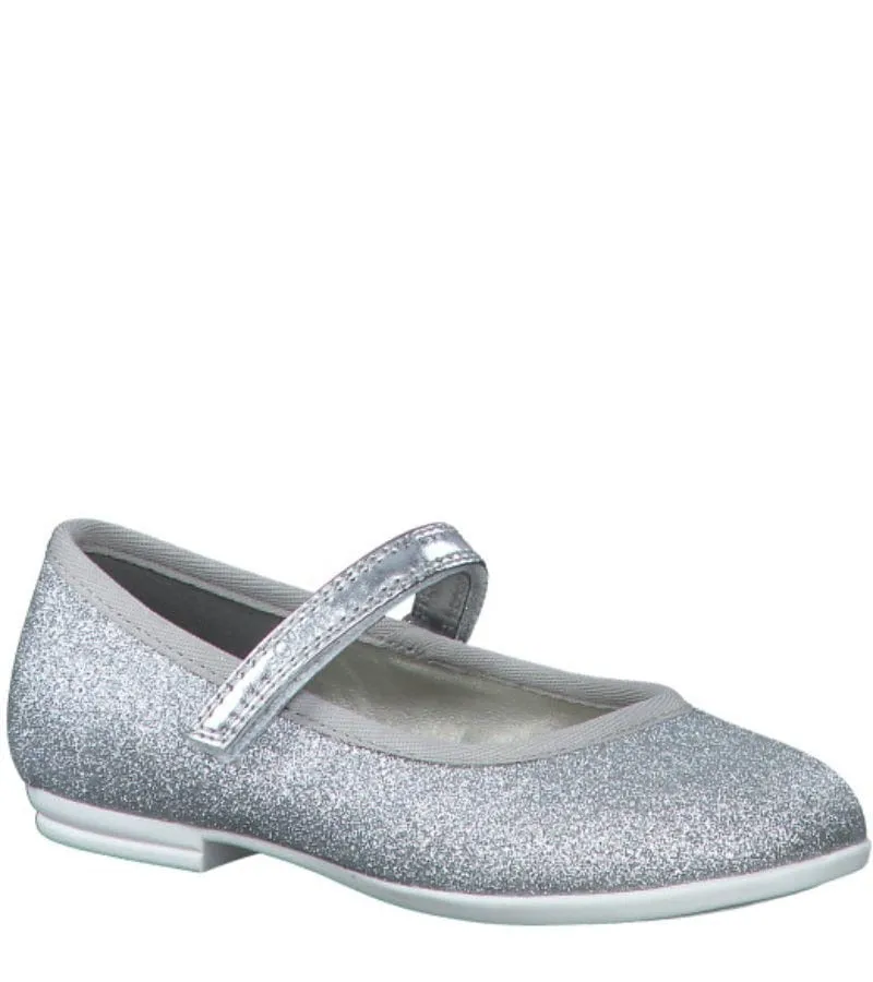 S Oliver Girls Glitter Ballet Flats Silver Shoes - 5-42401-42
