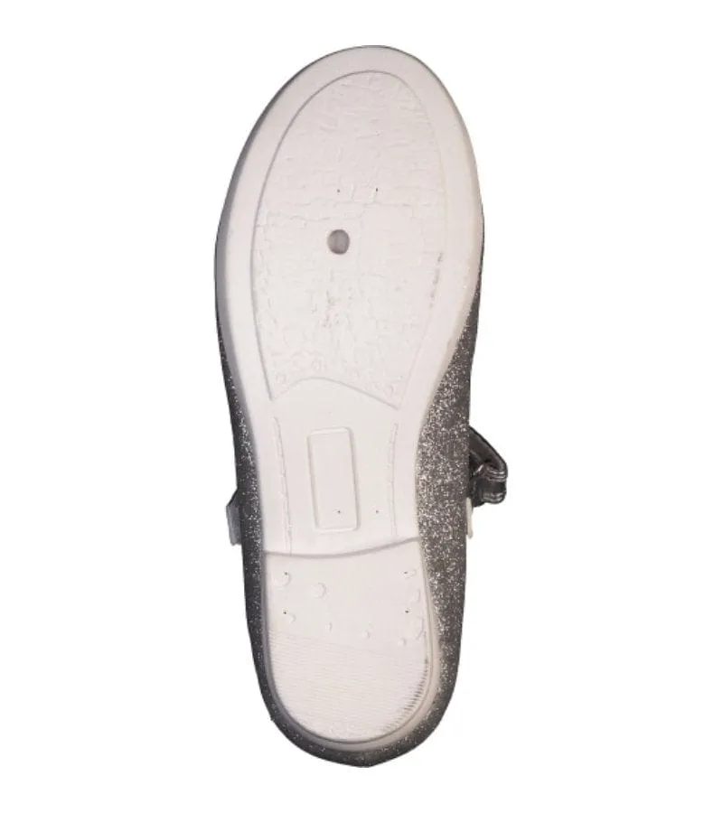 S Oliver Girls Glitter Ballet Flats Silver Shoes - 5-42401-42