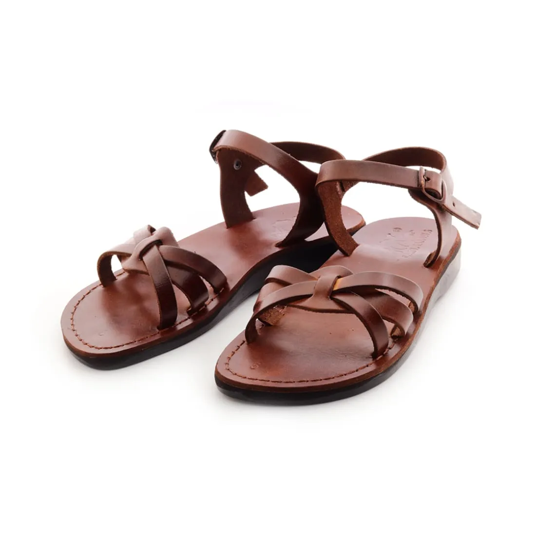 Sarah - Women's leather cross-top sandal