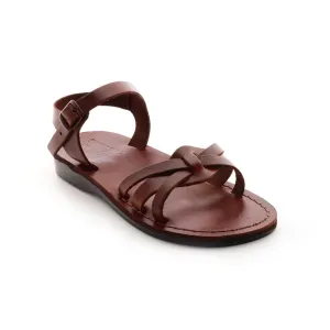 Sarah - Women's leather cross-top sandal